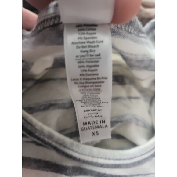 LuLaRoe White with Gray Stripes Perfect T - XS - Picture 5 of 5